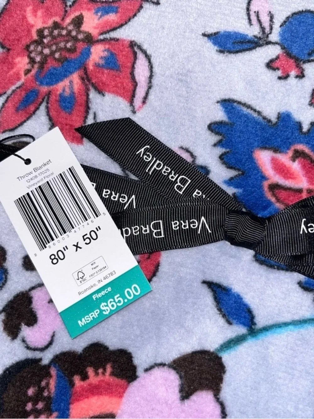 SEALED Vera Bradley Plush Throw Blanket (80